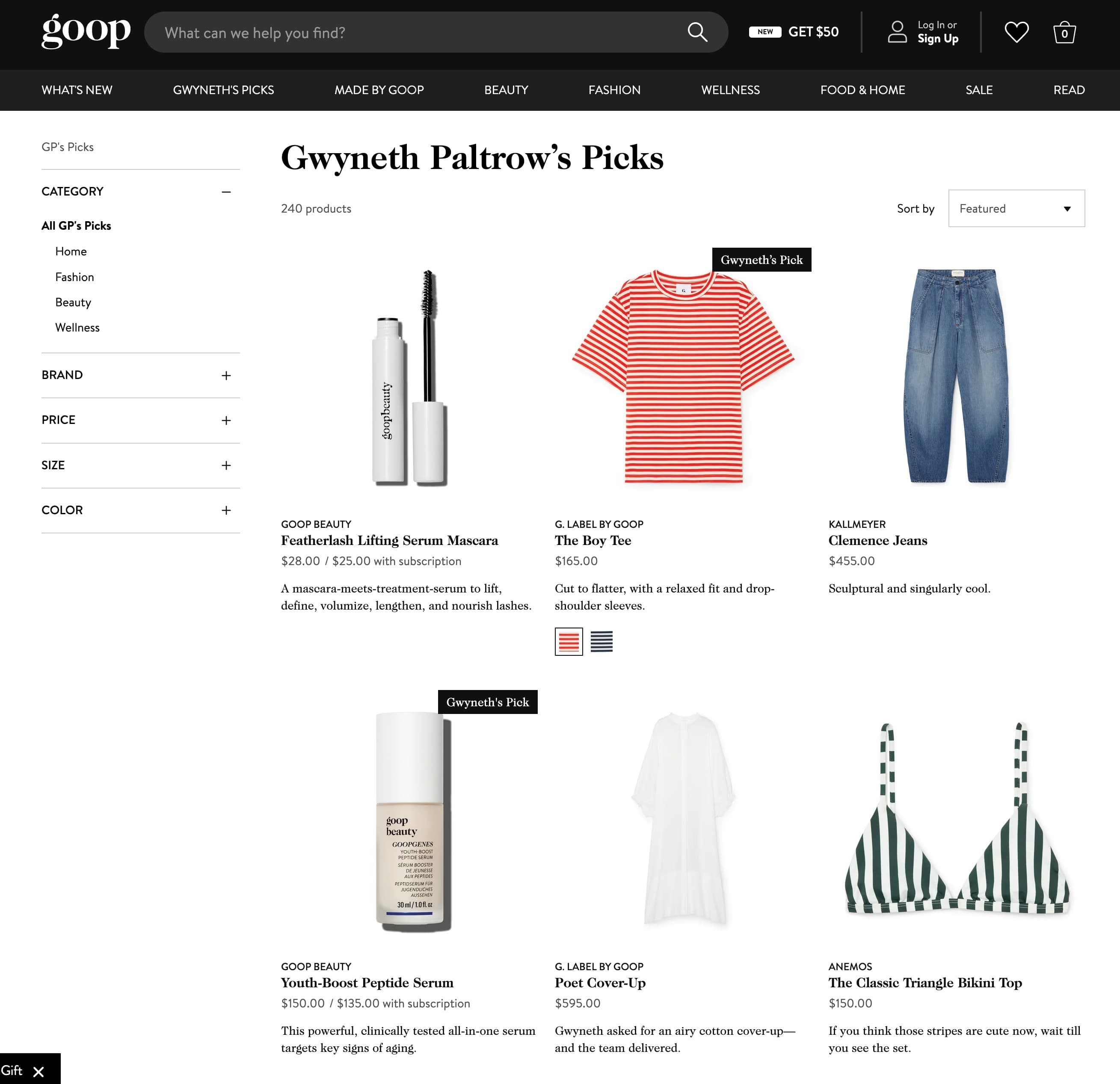 Goop Website Development